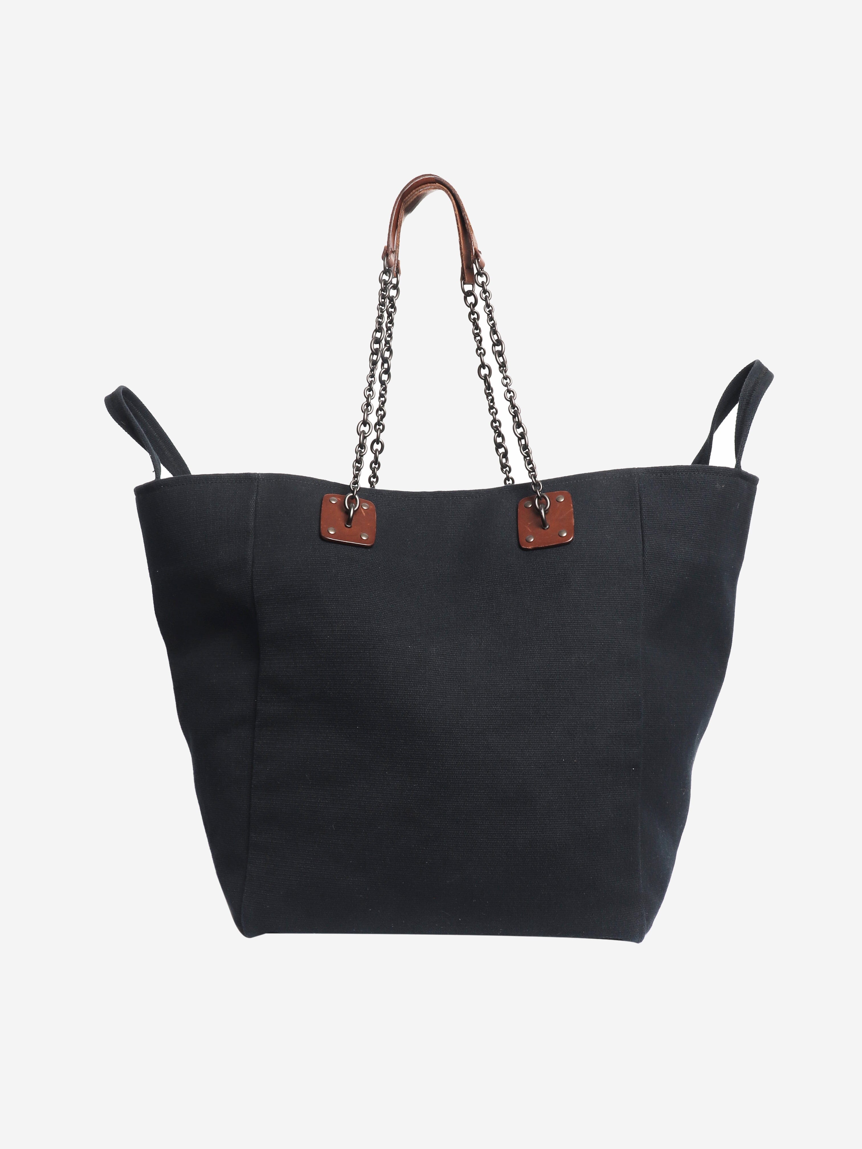 Navy large canvas tote bag Tote Bags Bottega Veneta 