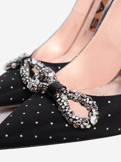 Black polka dot crystal-embellished pumps - size EU 40 Heels Rochas 