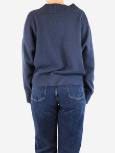 Brunello Cucinelli Navy cashmere v-neck sweater - size