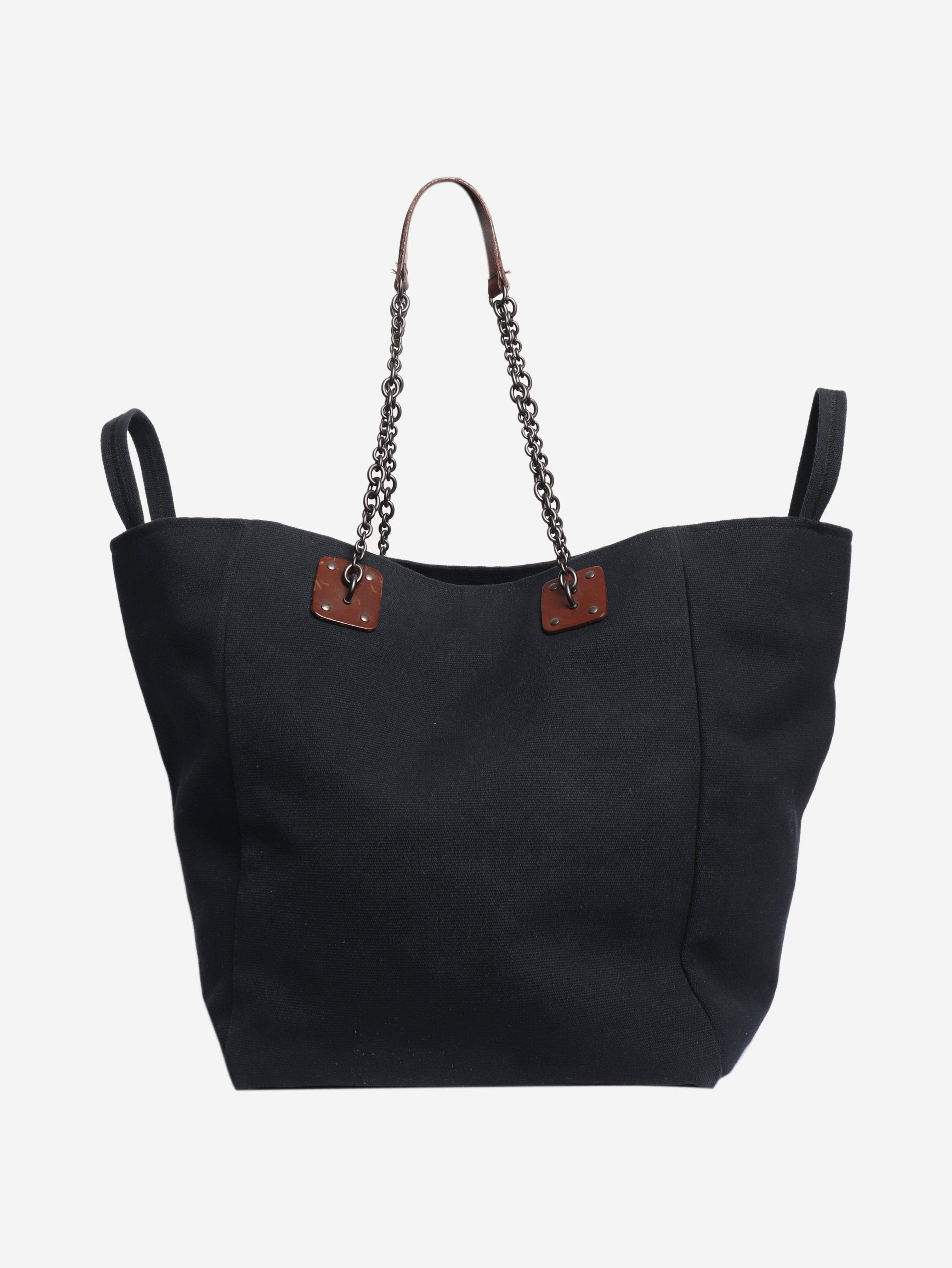 Navy large canvas tote bag Tote Bags Bottega Veneta 