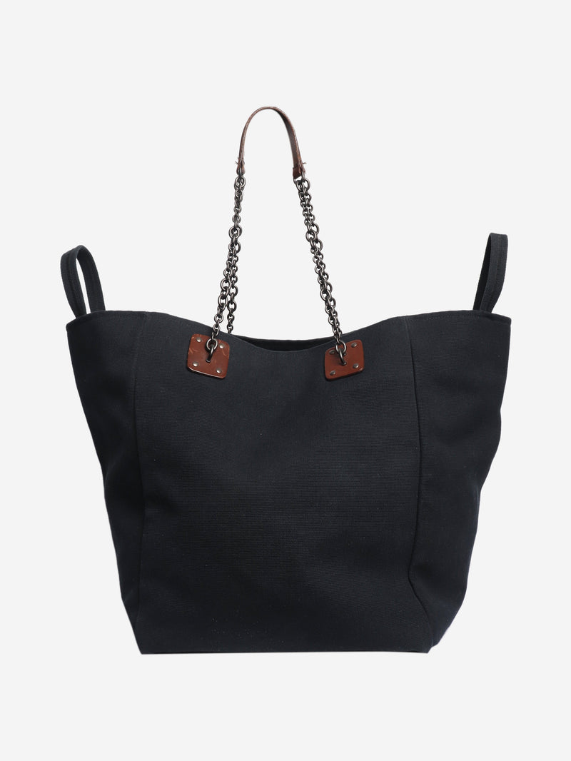 Navy large canvas tote bag Tote Bags Bottega Veneta 
