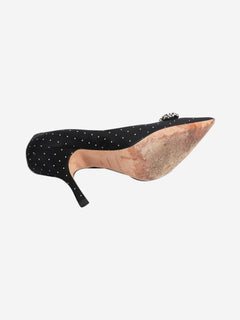 Black polka dot crystal-embellished pumps - size EU 40 Heels Rochas 