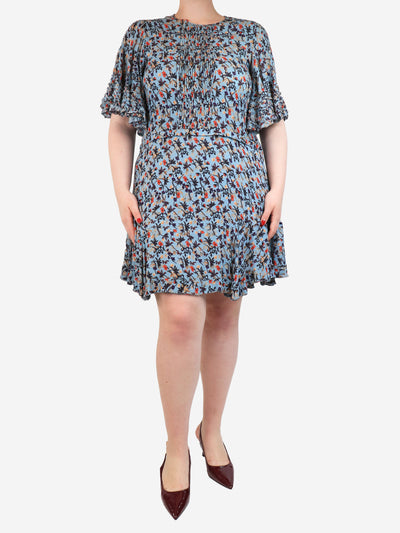 Grizzled blue floral printed mini dress - size UK 12 Dresses Chloe 