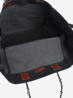 Navy large canvas tote bag Tote Bags Bottega Veneta 
