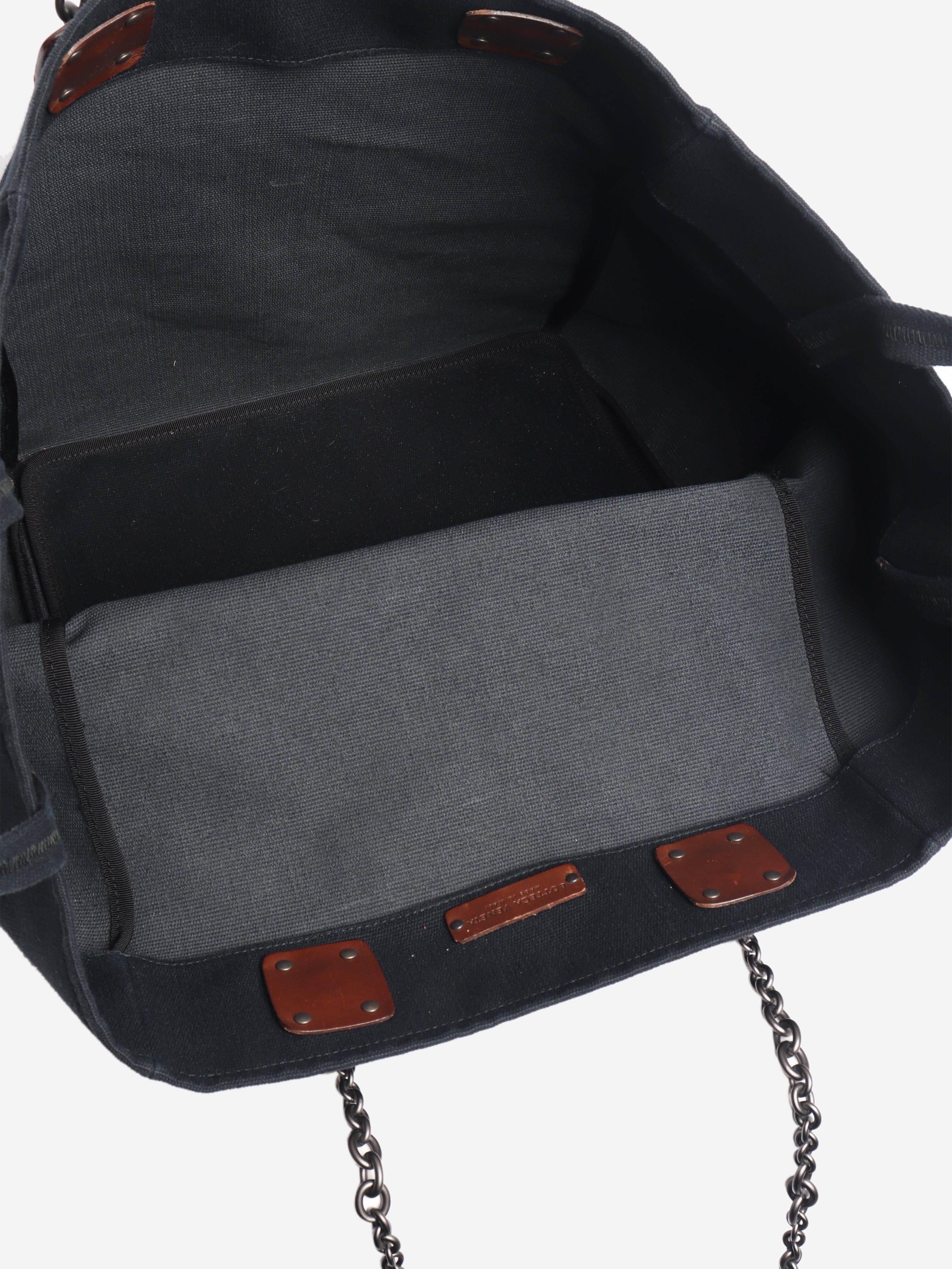 Navy large canvas tote bag Tote Bags Bottega Veneta 