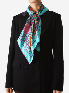 Louis Vuitton Blue monogram patterned scarf