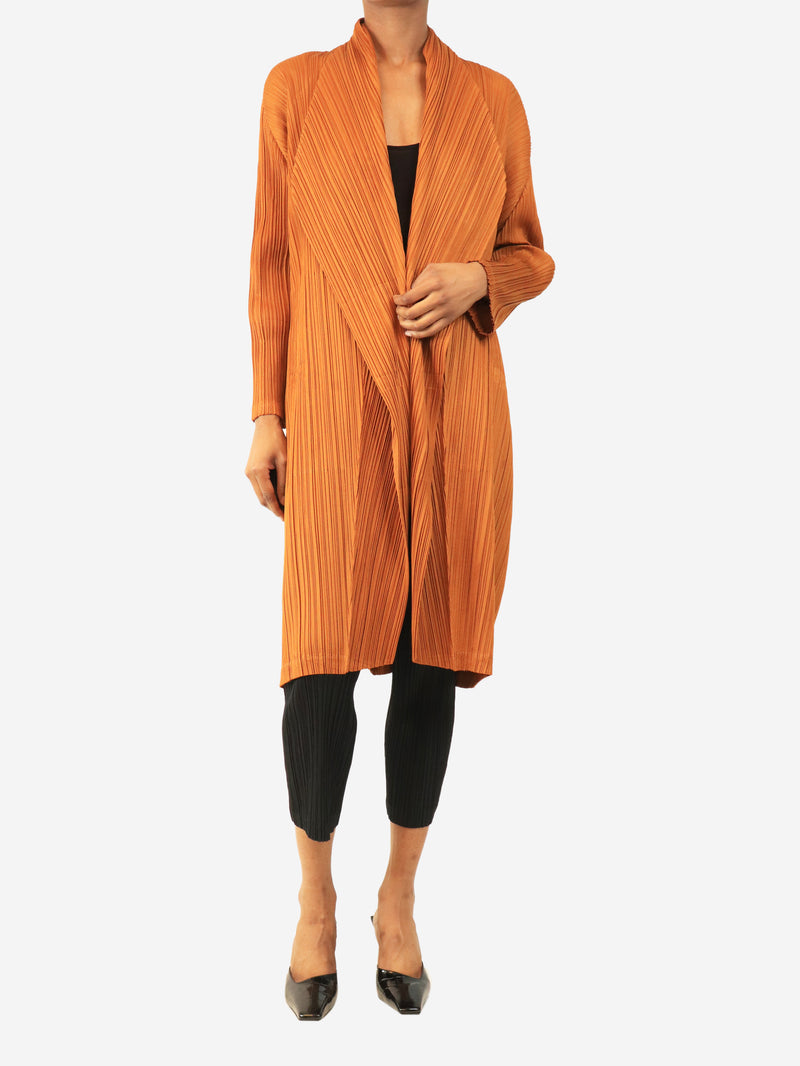 Burnt orange longline coat - size M