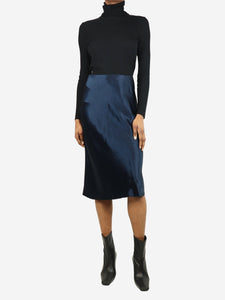 Vince Dark blue satin midi skirt - size XS