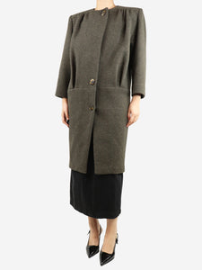 Miu Miu Brown wool-blend buttoned coat - size UK 8