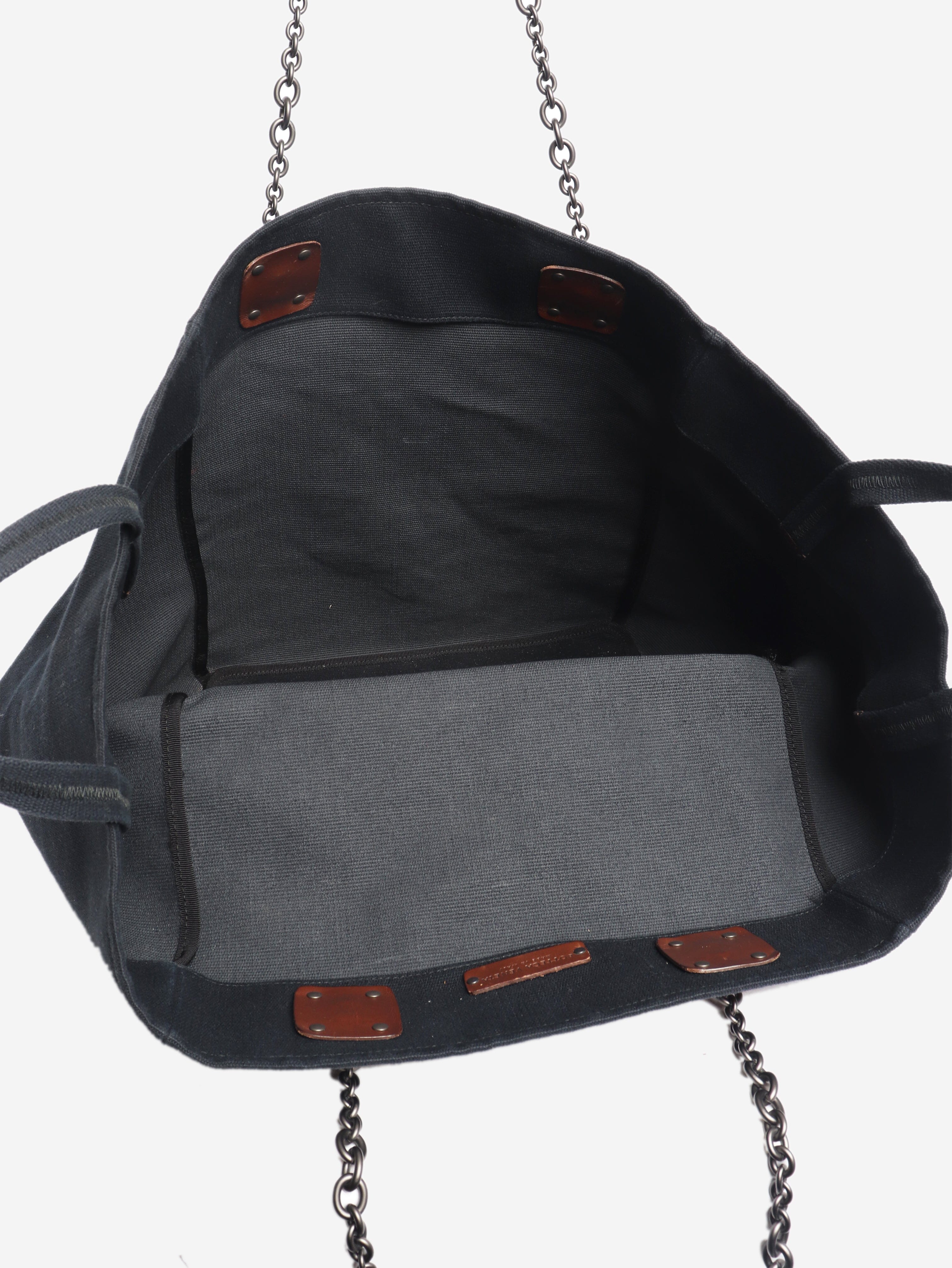 Navy large canvas tote bag Tote Bags Bottega Veneta 
