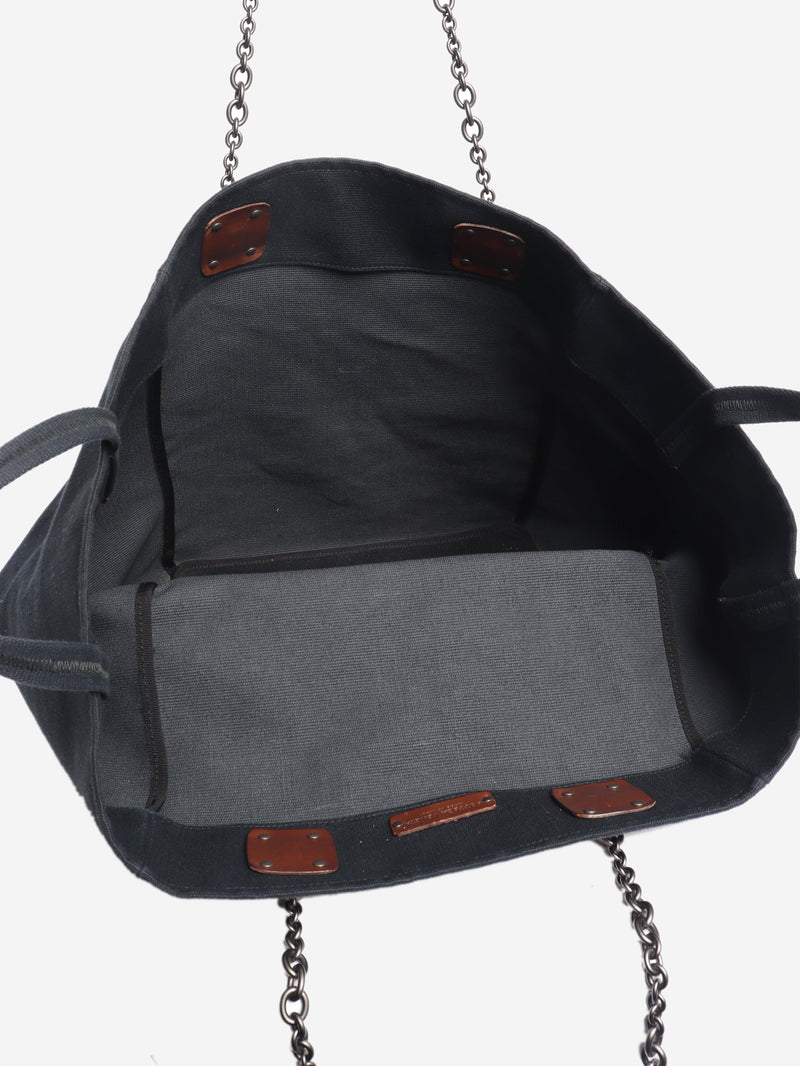 Navy large canvas tote bag Tote Bags Bottega Veneta 