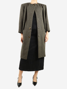 Miu Miu Brown wool-blend buttoned coat - size UK 8