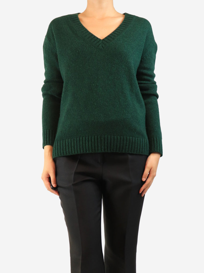 Dark green v-neck jumper - size UK 8 Knitwear Prada 