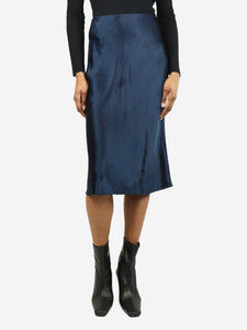 Vince Dark blue satin midi skirt - size XS