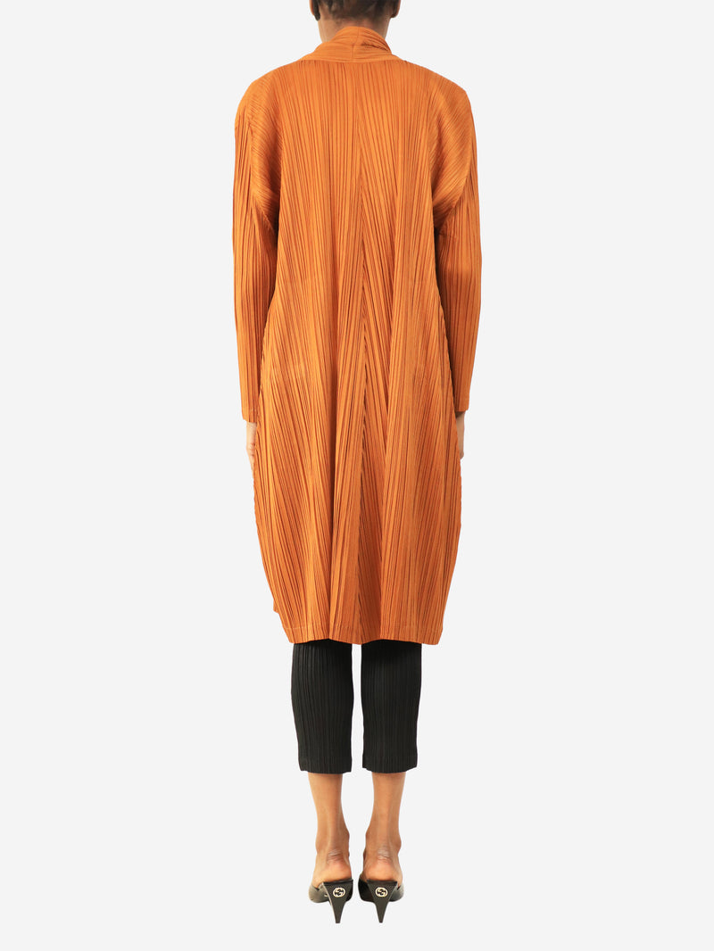 Burnt orange longline coat - size M