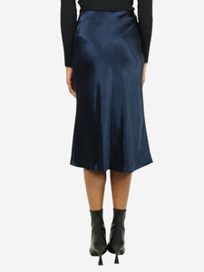 Vince Dark blue satin midi skirt - size XS