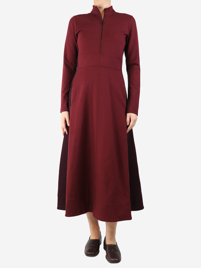 Red zip front midi dress - size UK 10 Dresses ME+EM 