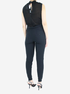 Just Cavalli Black sleeveless sparkly striped jumpsuit - size S