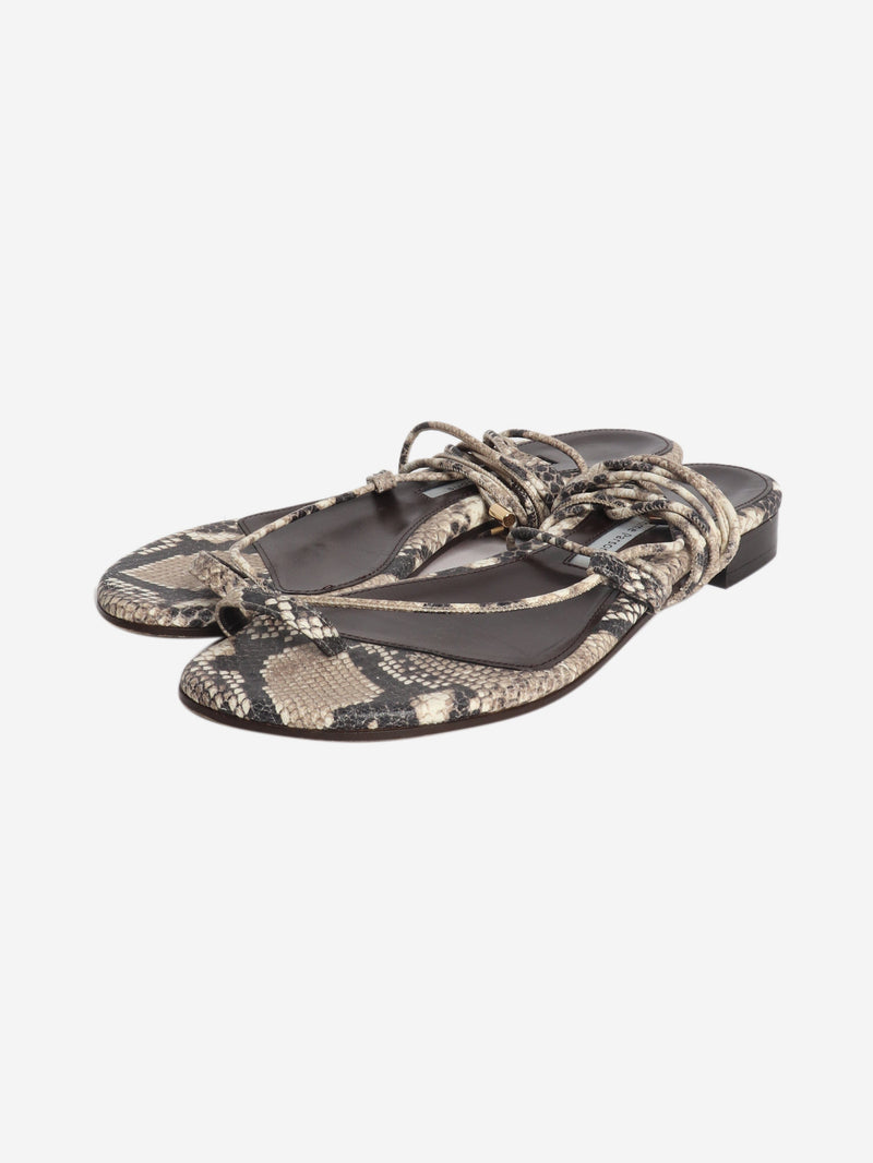 Brown snakeskin sandals - size EU 38 Flat Sandals Emme Parsons 