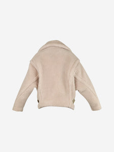 Max Mara Light pink teddy fleece jacket - size UK 4