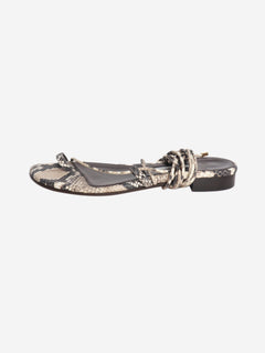 Brown snakeskin sandals - size EU 38 Flat Sandals Emme Parsons 