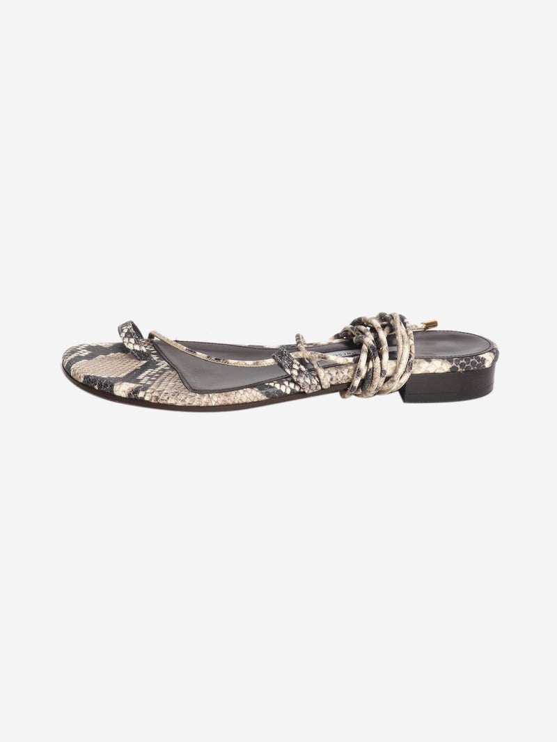 Brown snakeskin sandals - size EU 38 Flat Sandals Emme Parsons 
