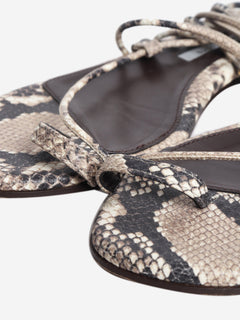 Brown snakeskin sandals - size EU 38 Flat Sandals Emme Parsons 