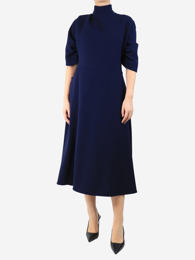 Navy blue wool crepe midi dress - size UK 14 Dresses Emilia Wickstead 