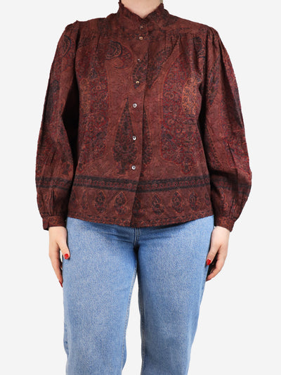 Burgundy paisley shirt blouse - size M Tops Antik Batik 