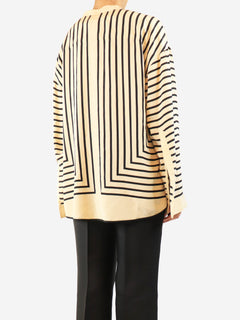 Neutral striped silk scarf blouse - size UK 8 Tops Toteme 