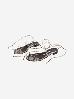 Brown snakeskin sandals - size EU 38 Flat Sandals Emme Parsons 