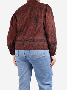 Antik Batik Burgundy paisley shirt blouse - size M