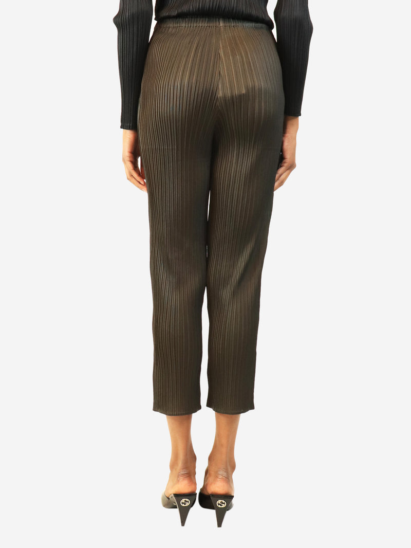 Khaki pleated trousers - size M