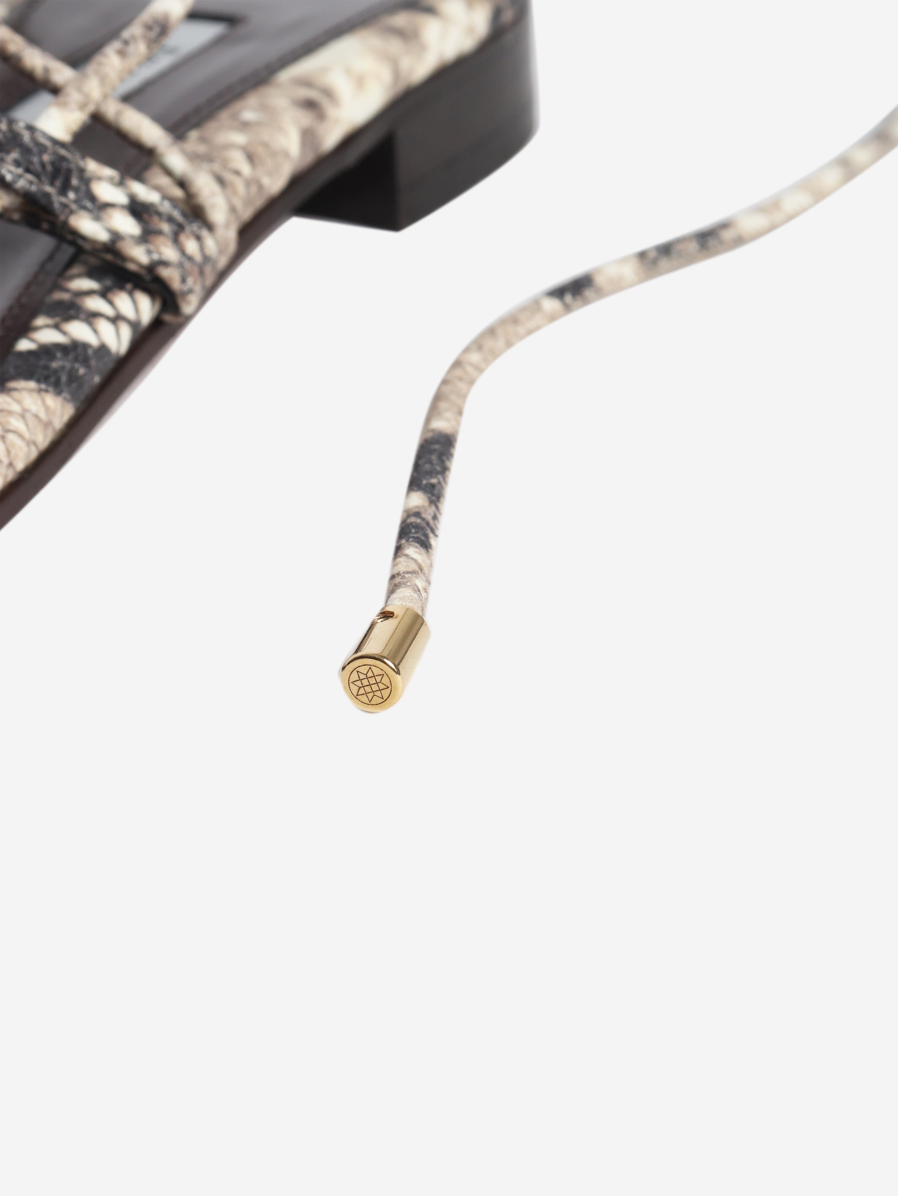 Brown snakeskin sandals - size EU 38 Flat Sandals Emme Parsons 