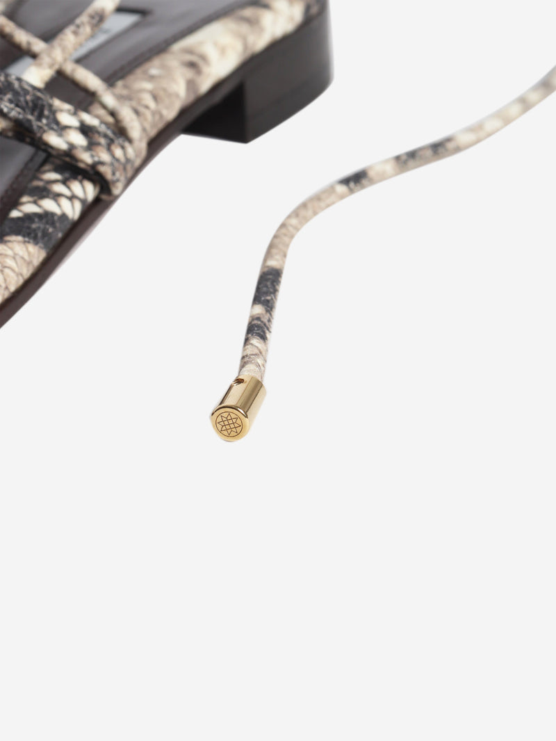 Brown snakeskin sandals - size EU 38 Flat Sandals Emme Parsons 