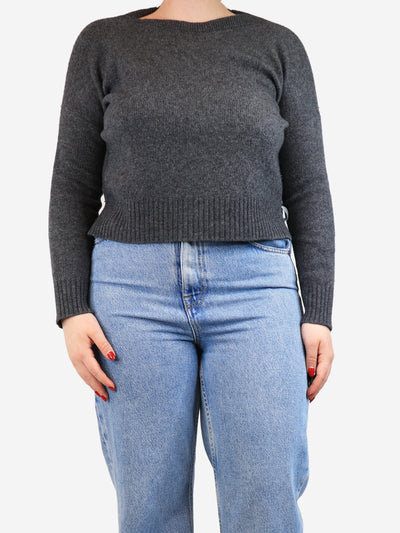 Dark grey cropped wool-blend jumper - size UK 10 Knitwear Prada 