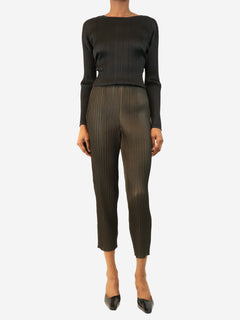 Khaki pleated trousers - size M