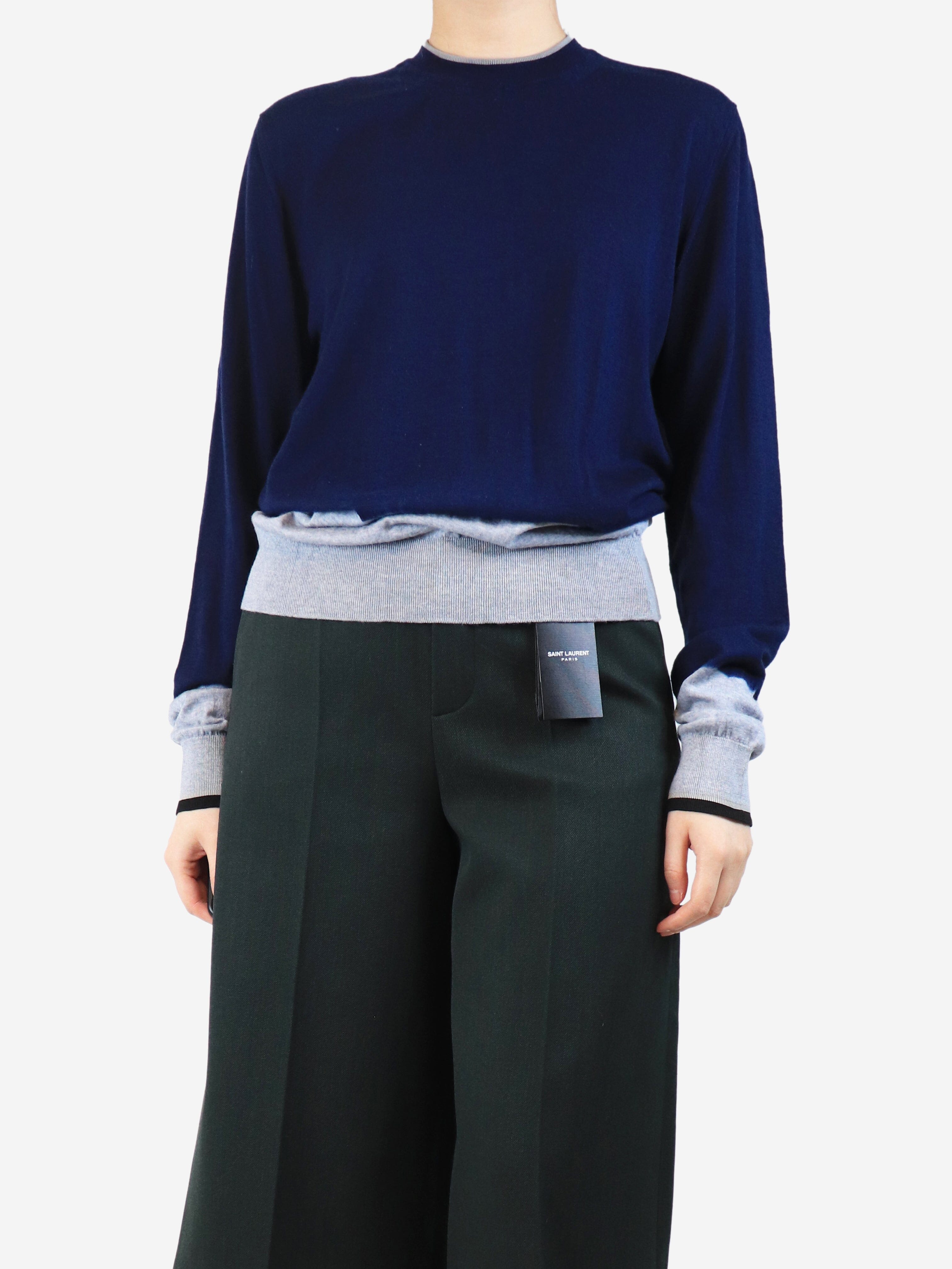 Blue tie dye wool jumper - size L Knitwear Lanvin 