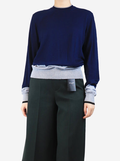 Blue tie dye wool jumper - size L Knitwear Lanvin 