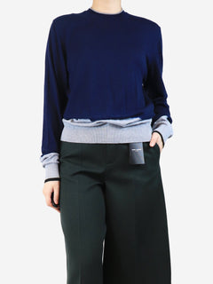 Blue tie dye wool jumper - size L Knitwear Lanvin 