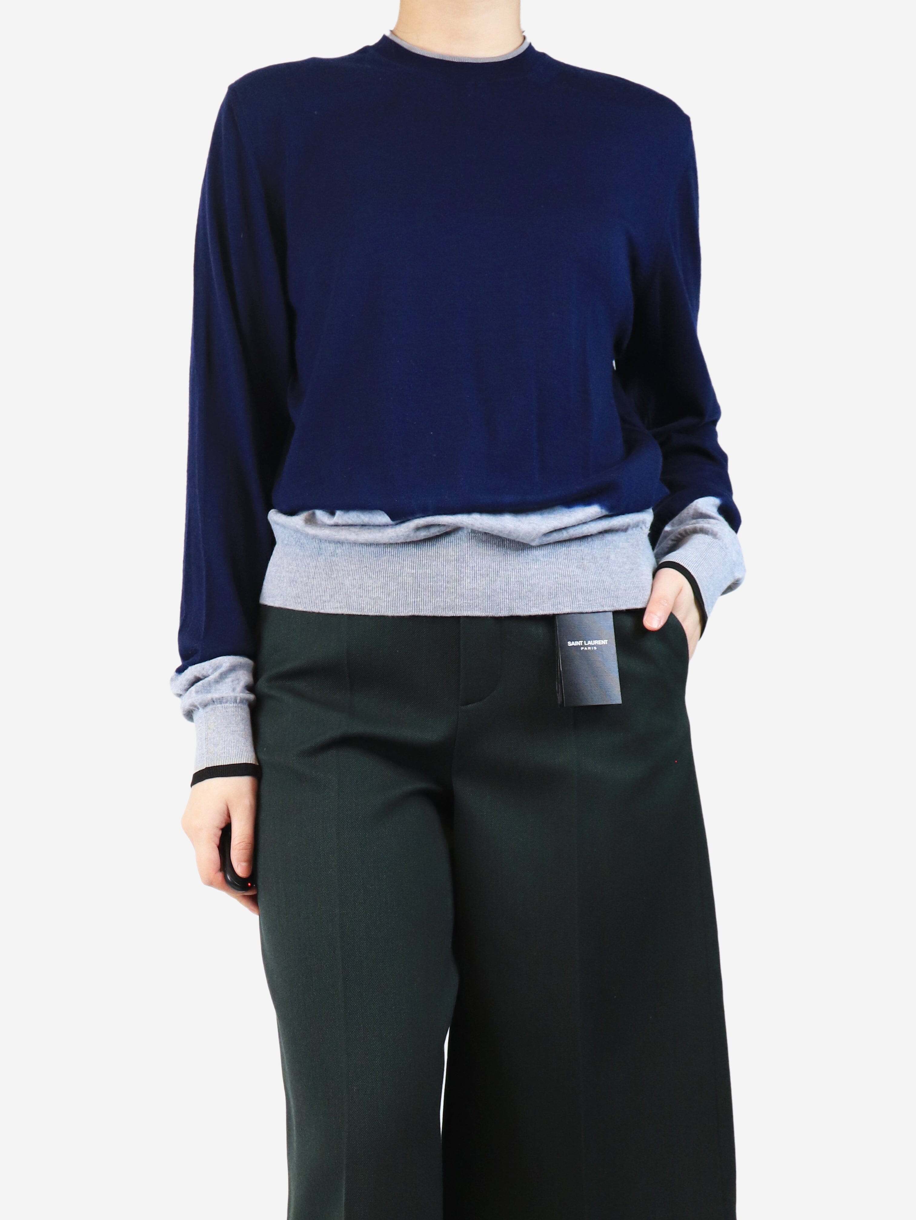 Blue tie dye wool jumper - size L Knitwear Lanvin 