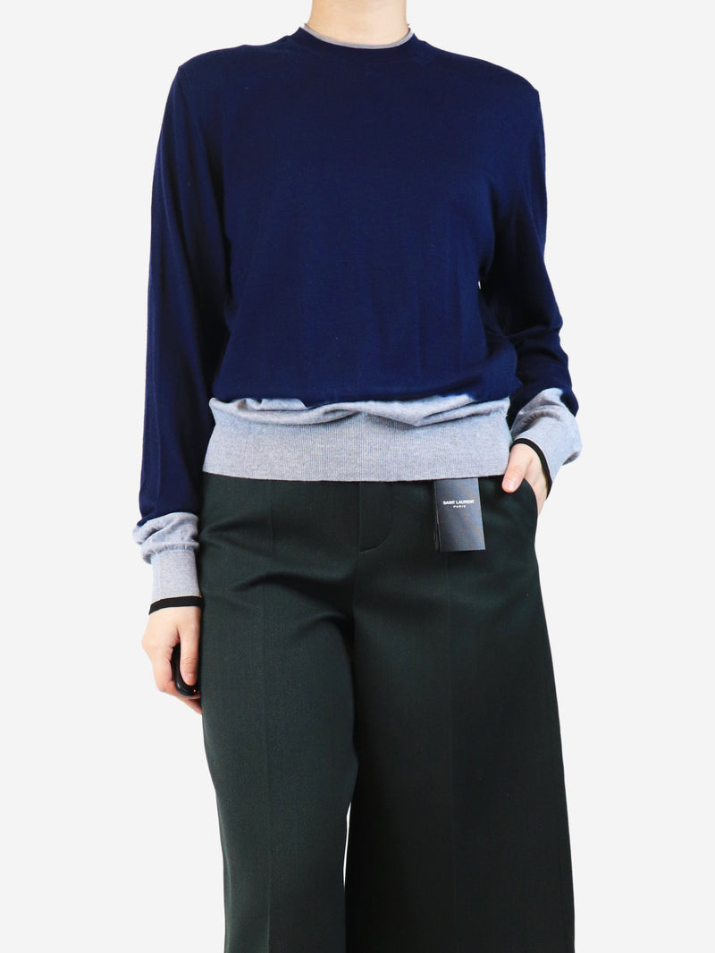 Blue tie dye wool jumper - size L Knitwear Lanvin 