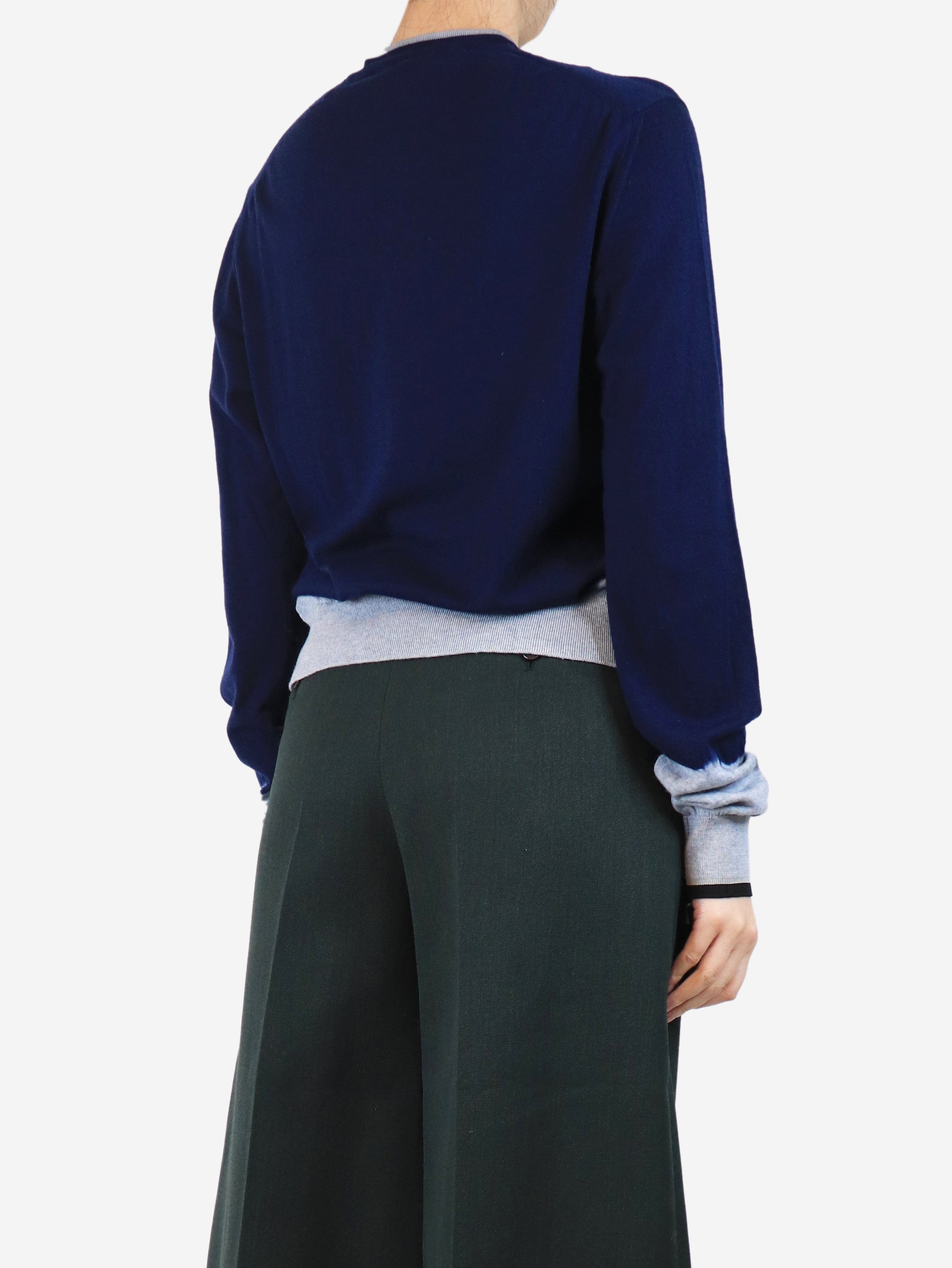 Blue tie dye wool jumper - size L Knitwear Lanvin 