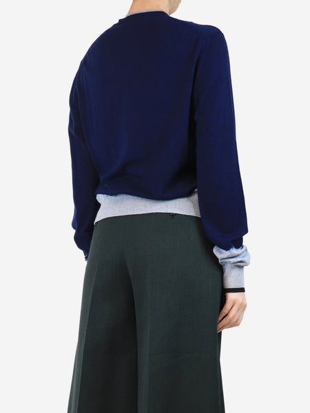 Blue tie dye wool jumper - size L alternate image