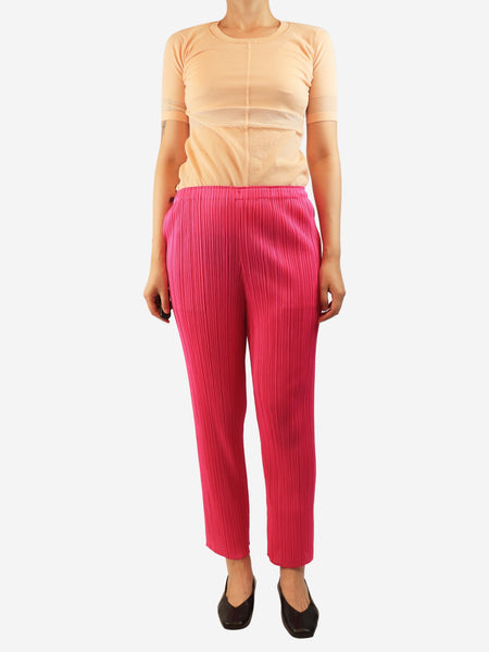 Pink pleated trousers - size UK 10 alternate image