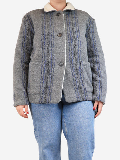 Grey and blue check fleece-lined jacket - size M Coats & Jackets James Perse 