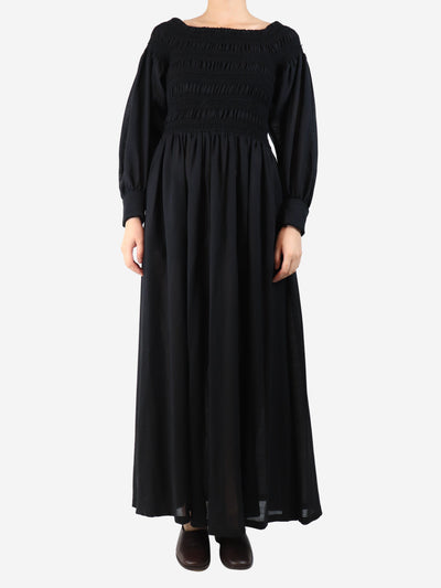 Black shirred maxi dress - size UK 12 Dresses Max Mara 