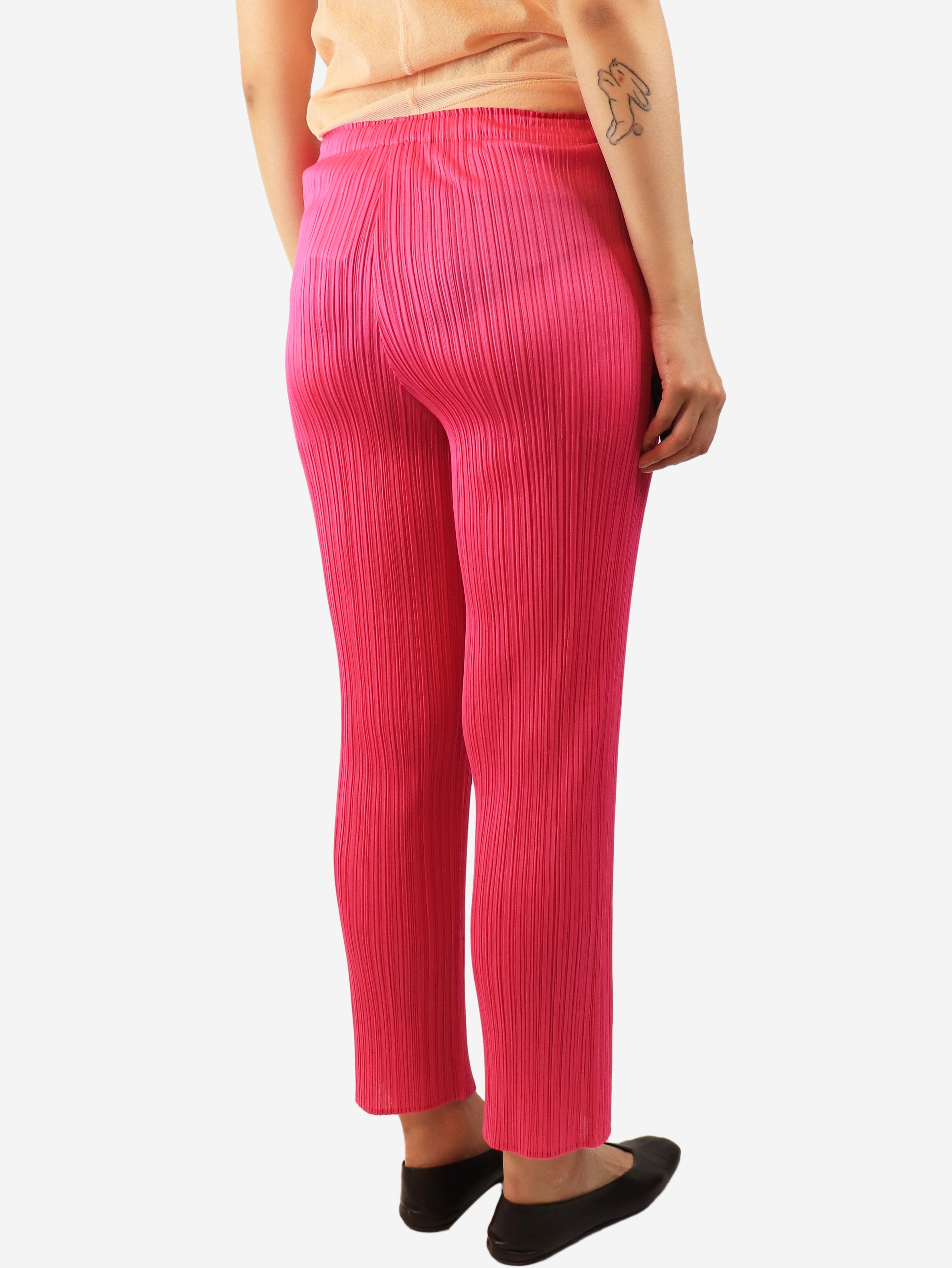 Pink pleated trousers - size UK 10