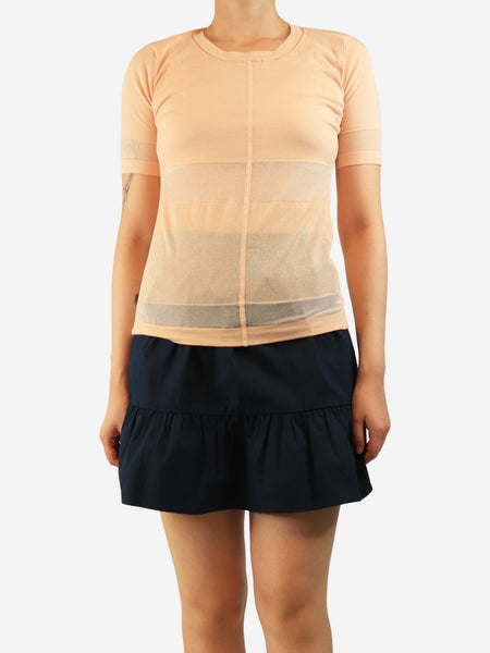 Peach cotton-blend knit top - size M product image