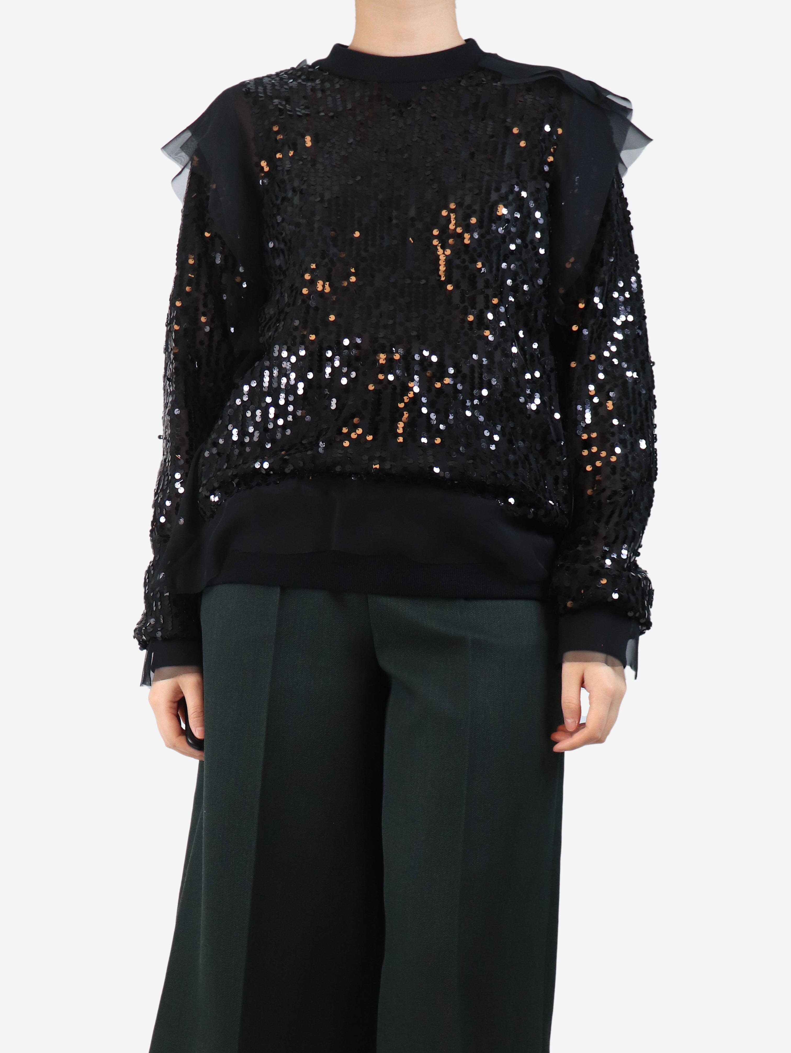 Black sequin blouse - size L Tops Sacai 